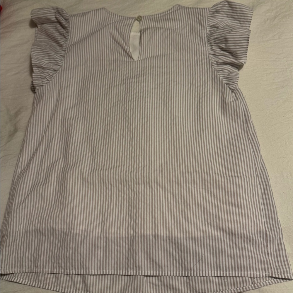Striped Ruffle Sleeve Blouse - Picture 3 of 3